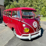 Vintage VW Bus in red, paint correction, PPF, paint restoration
